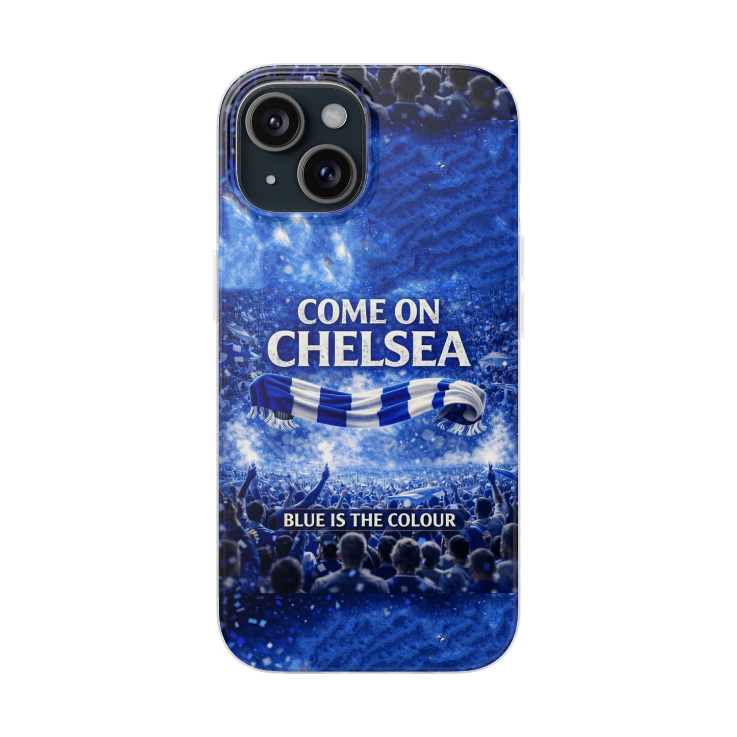 Funda flexible para teléfono del Chelsea Football: "Vamos Chelsea" en azul para aficionados