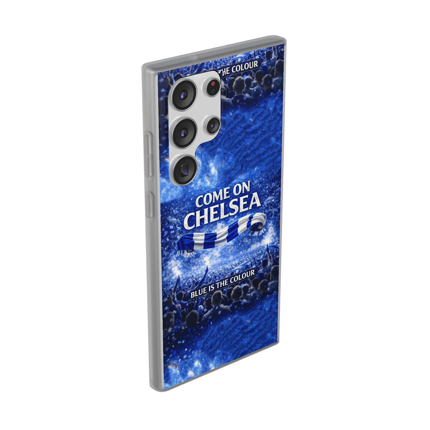 Funda flexible para teléfono del Chelsea Football: "Vamos Chelsea" en azul para aficionados