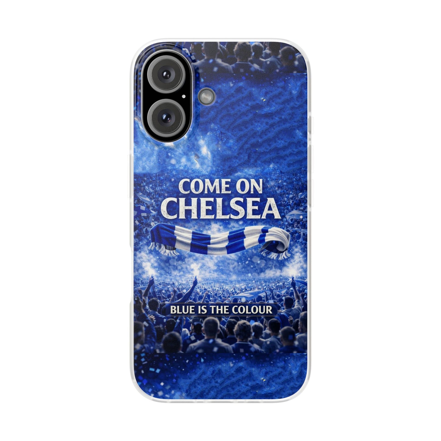 Funda flexible para teléfono del Chelsea Football: "Vamos Chelsea" en azul para aficionados