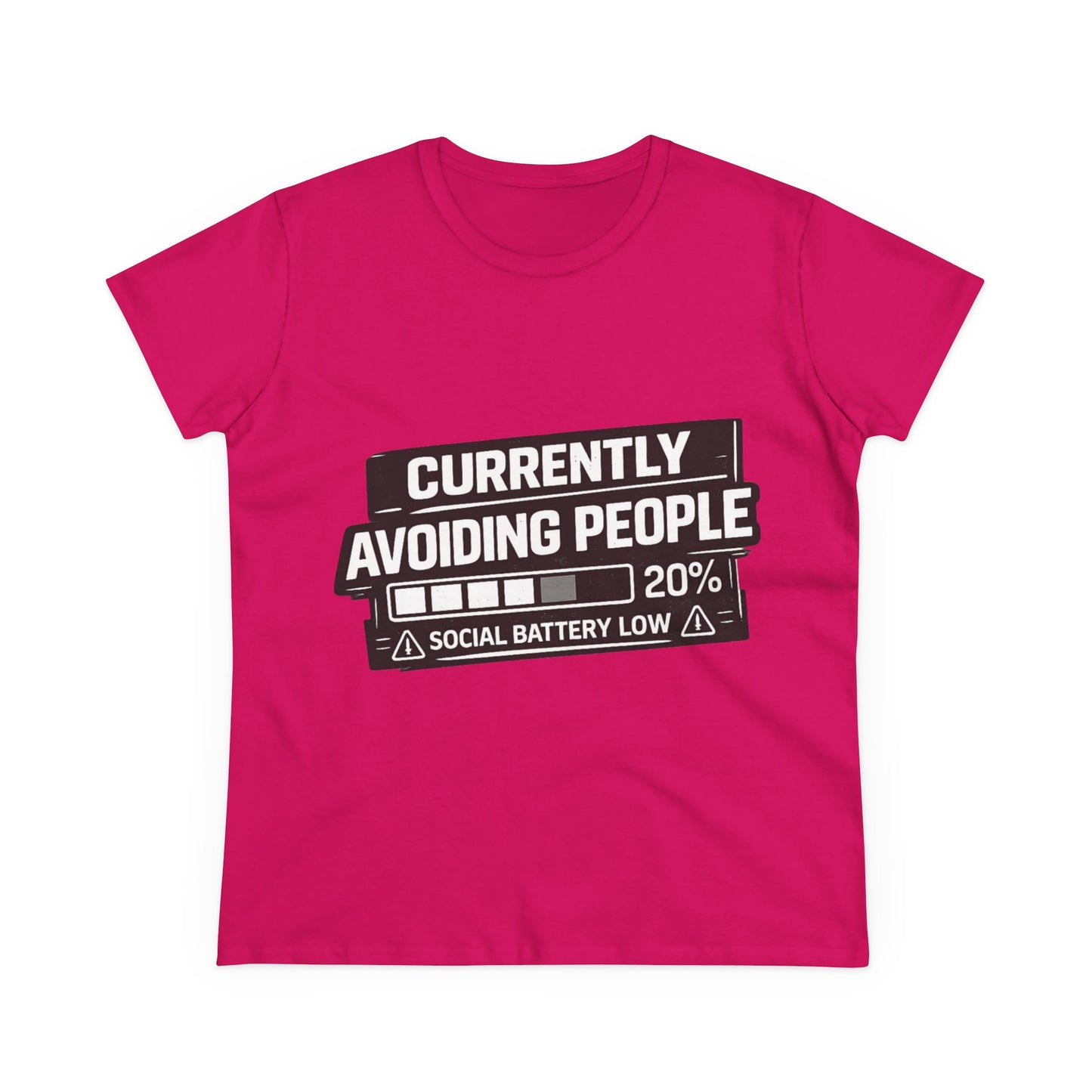 Currently Avoiding People T-Shirt — "Social Battery Low 20%" Graphic Tee