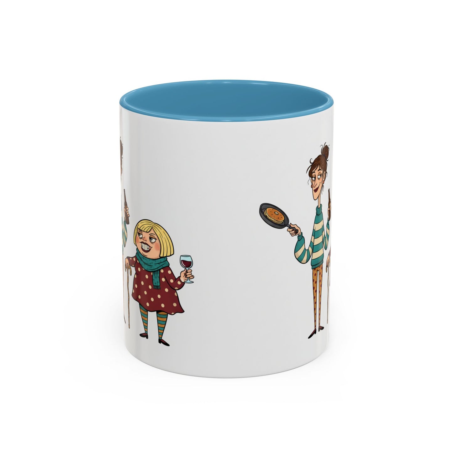 Funny Family Characters Accent Coffee Mug – Quirky Cartoon Parents & Kids Gift