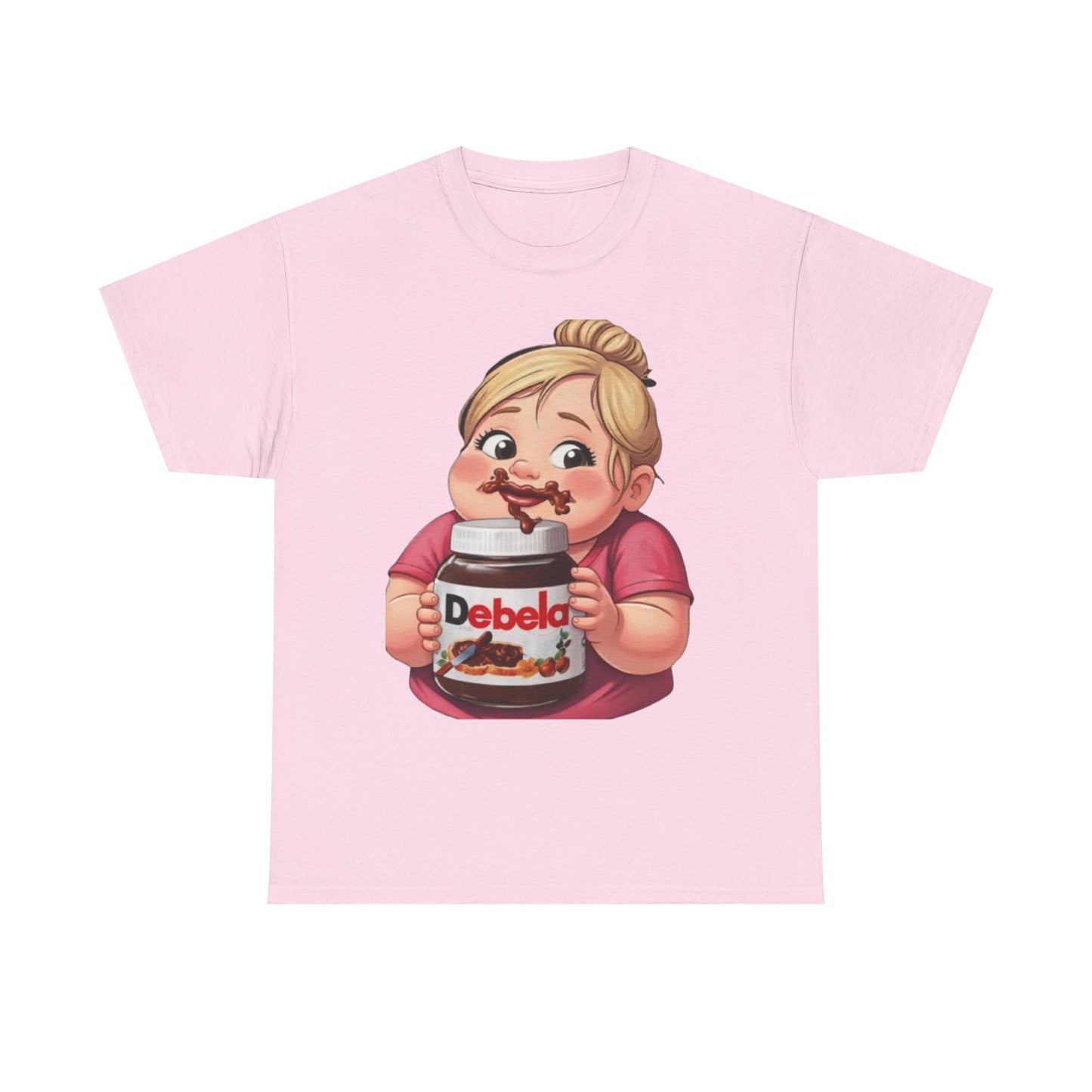 Camiseta con un niño adorable sosteniendo un tarro inspirada en Nutella — Camiseta divertida para amantes de los postres 