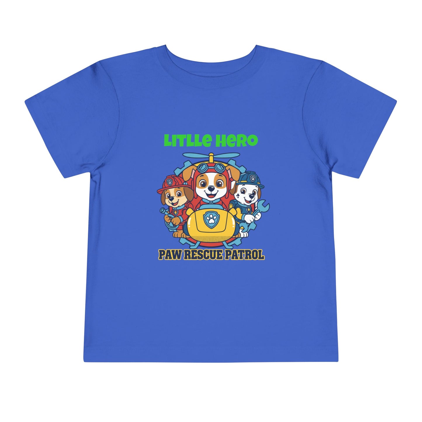 Little Hero Paw Rescue Patrol Toddler Tee — Kids' Cartoon Rescue Dog Shirt
