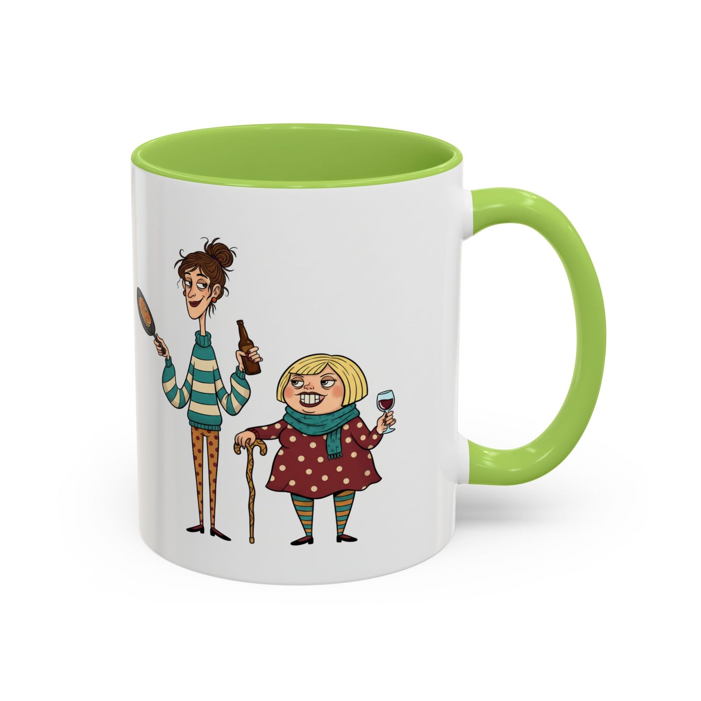 Funny Family Characters Accent Coffee Mug – Quirky Cartoon Parents & Kids Gift