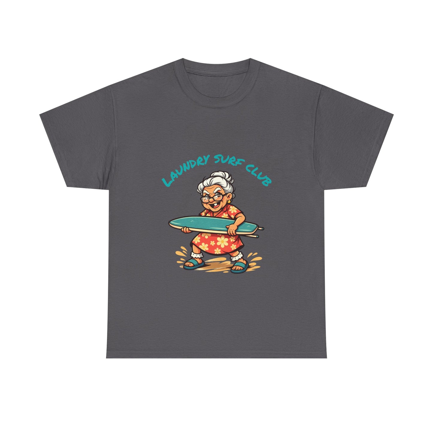 Laundry Surf Club T‑Shirt — Retro Grandma Surfing Graphic Tee