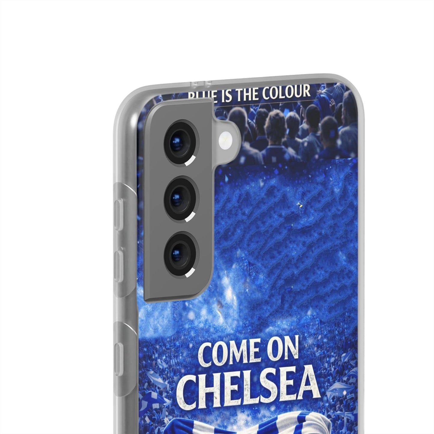 Funda flexible para teléfono del Chelsea Football: "Vamos Chelsea" en azul para aficionados