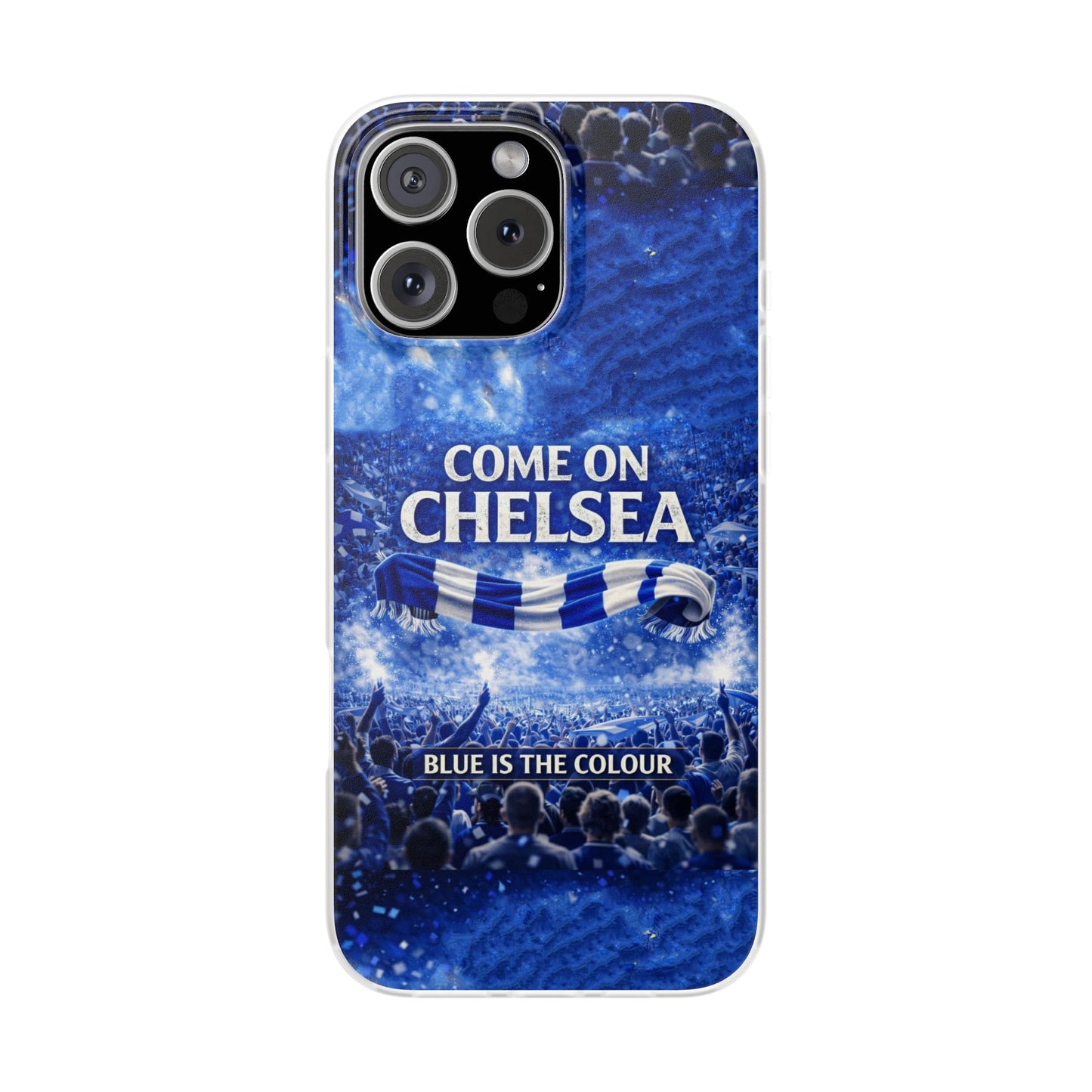Funda flexible para teléfono del Chelsea Football: "Vamos Chelsea" en azul para aficionados
