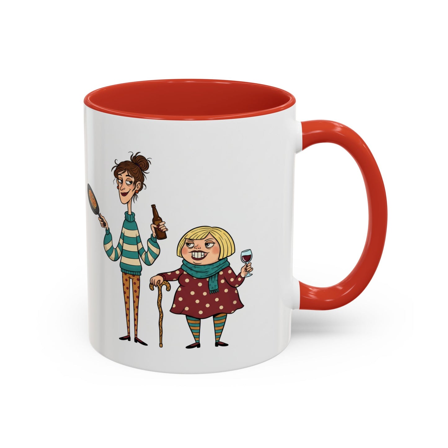 Funny Family Characters Accent Coffee Mug – Quirky Cartoon Parents & Kids Gift