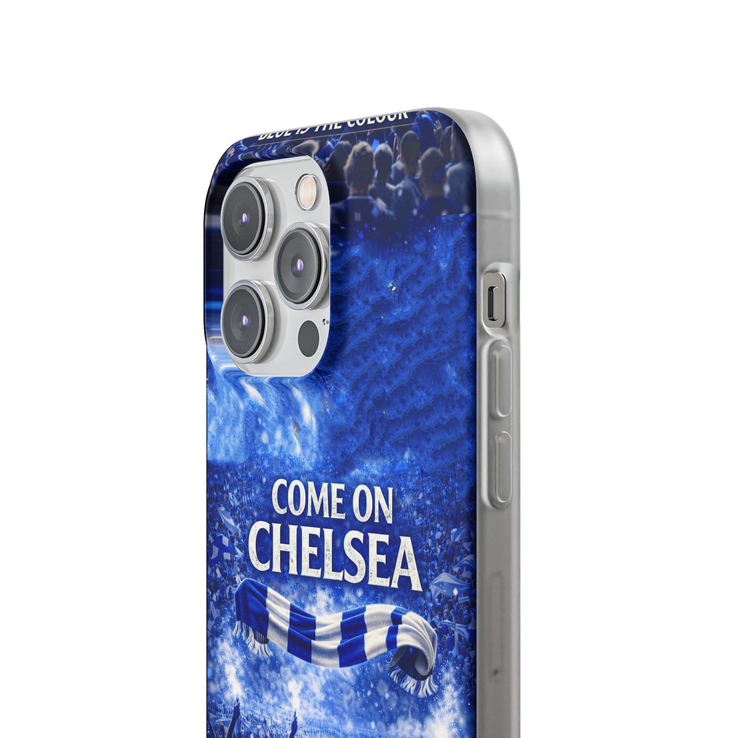 Funda flexible para teléfono del Chelsea Football: "Vamos Chelsea" en azul para aficionados