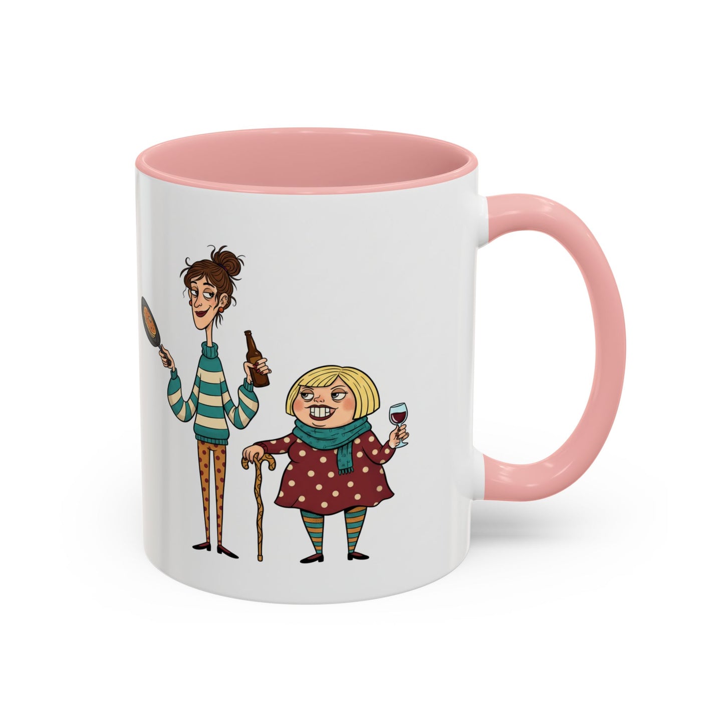 Funny Family Characters Accent Coffee Mug – Quirky Cartoon Parents & Kids Gift