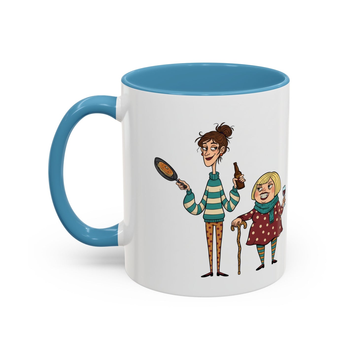 Funny Family Characters Accent Coffee Mug – Quirky Cartoon Parents & Kids Gift