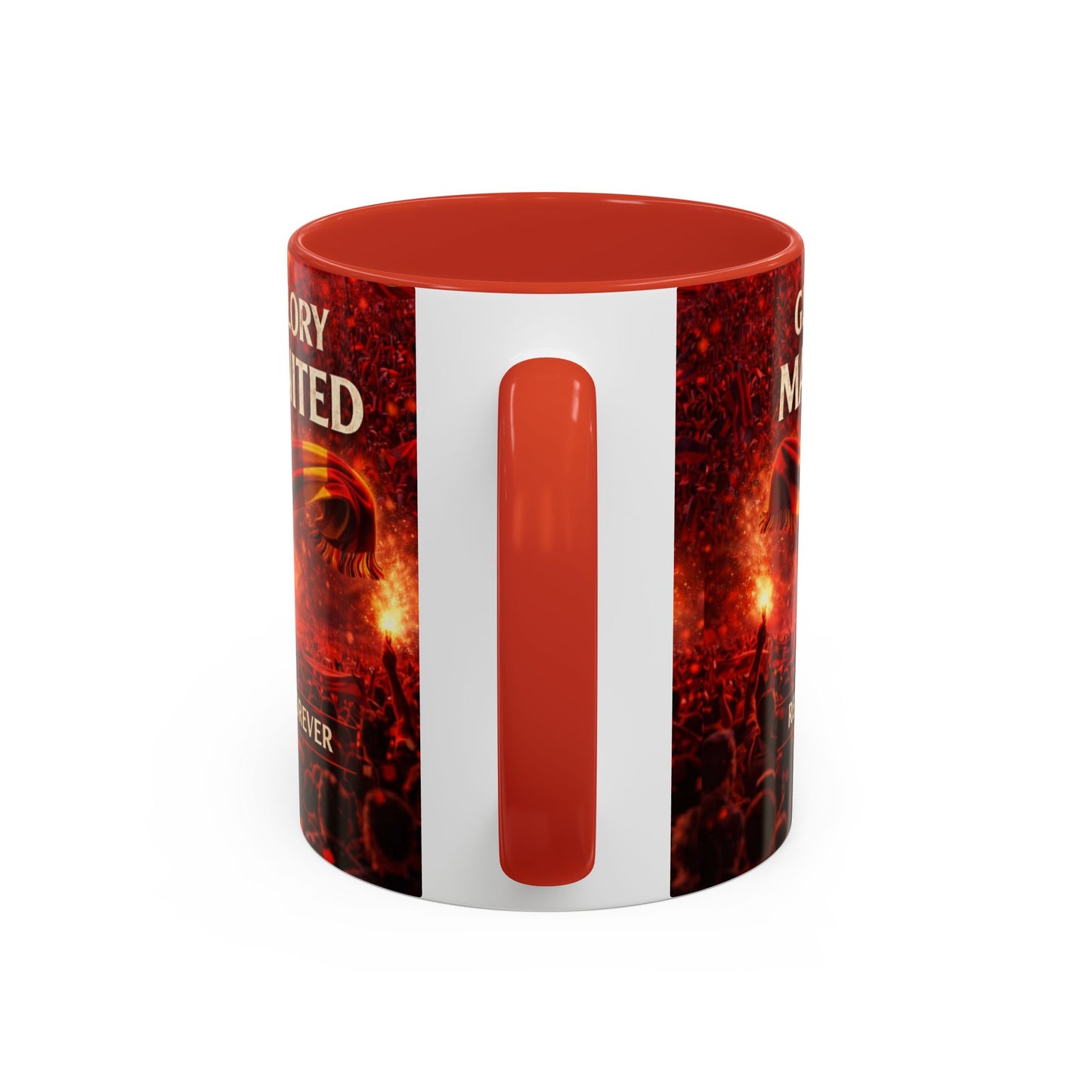 Taza del Manchester United con el logo de los Red Devils. "Glory Glory"