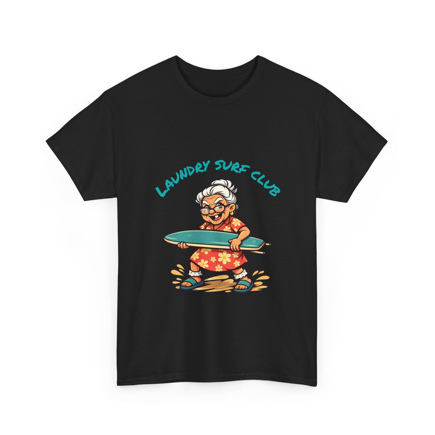 Laundry Surf Club T‑Shirt — Retro Grandma Surfing Graphic Tee