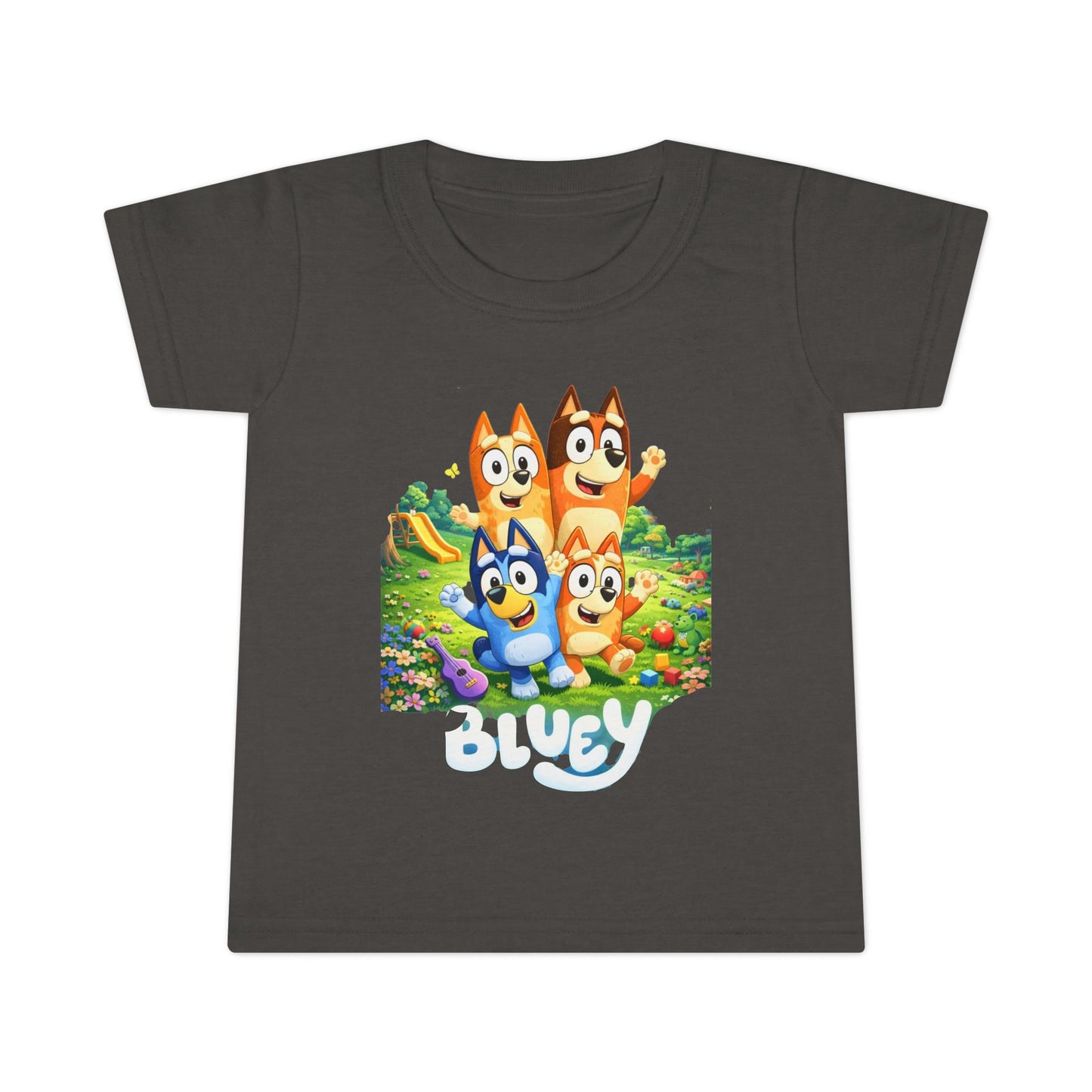 Bluey Family Toddler T-Shirt — Colorful Cartoon Puppy Graphic Tee