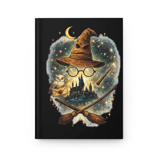 Magic School Hardcover Journal — Wizard Hat, Owl & Broomstick Notebook for Spellbound Notes