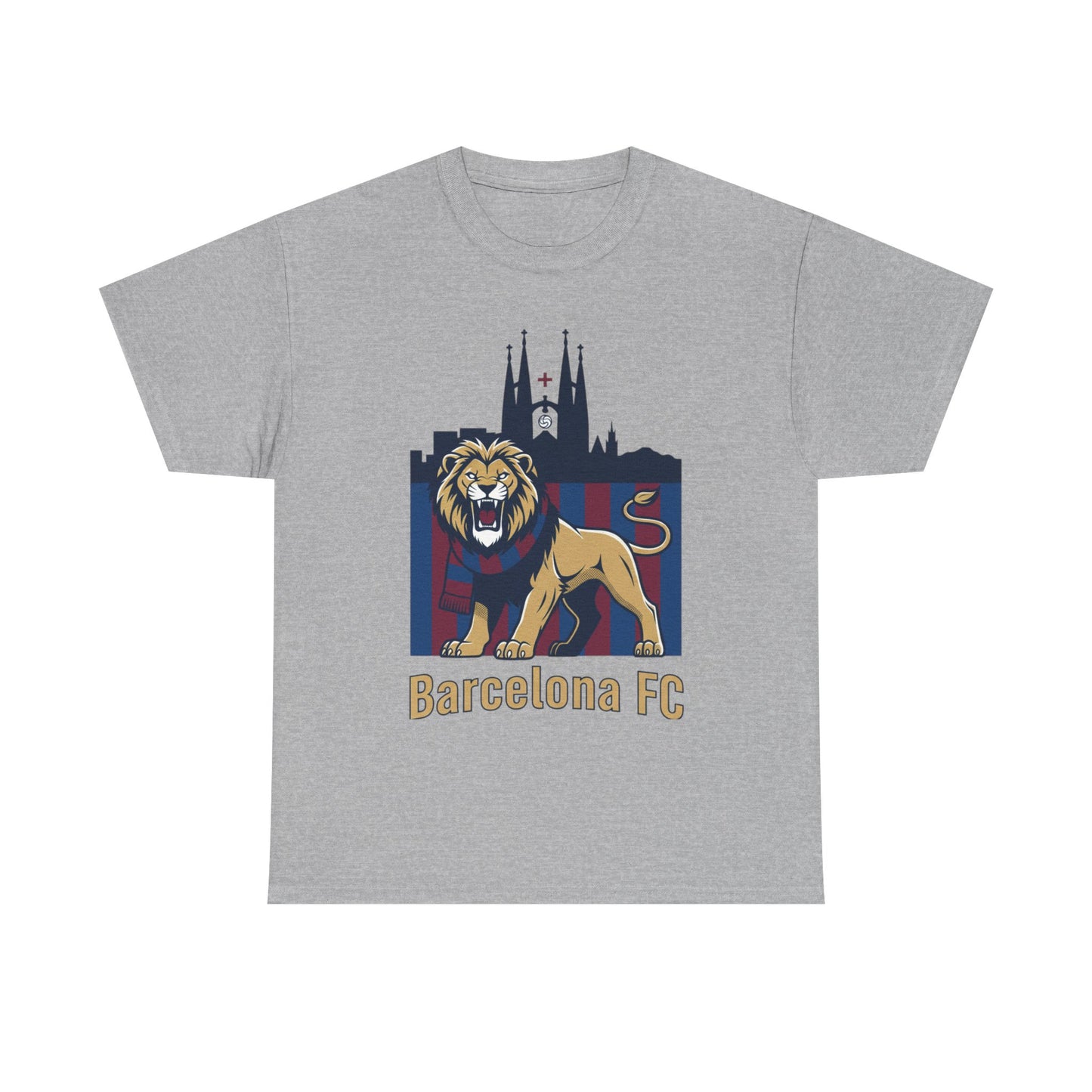 Barcelona FC Lion T-Shirt — Soccer Fan Tee with Sagrada Família Graphic