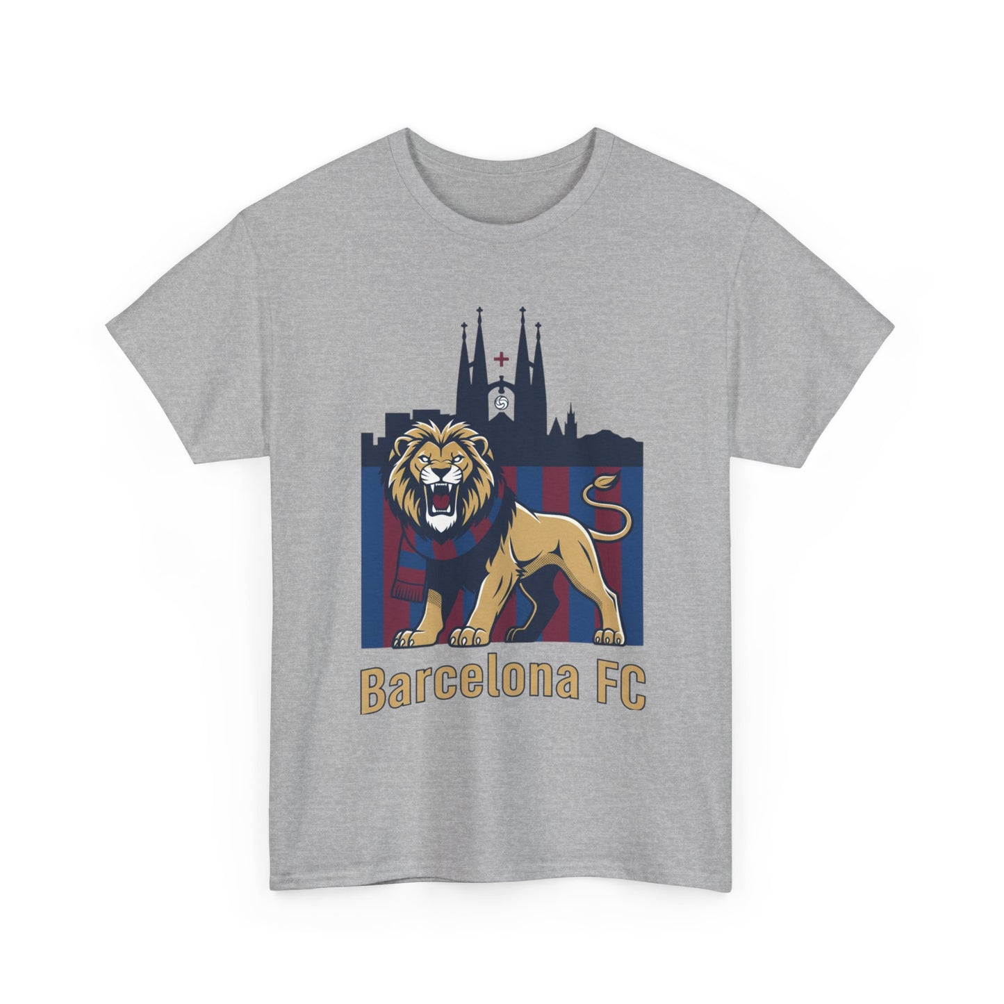 Barcelona FC Lion T-Shirt — Soccer Fan Tee with Sagrada Família Graphic