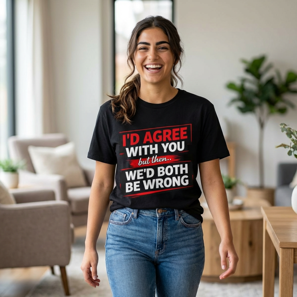 Unisex 100% Cotton - I'd Agree With You But Then We'd Both Be Wrong T-Shirt