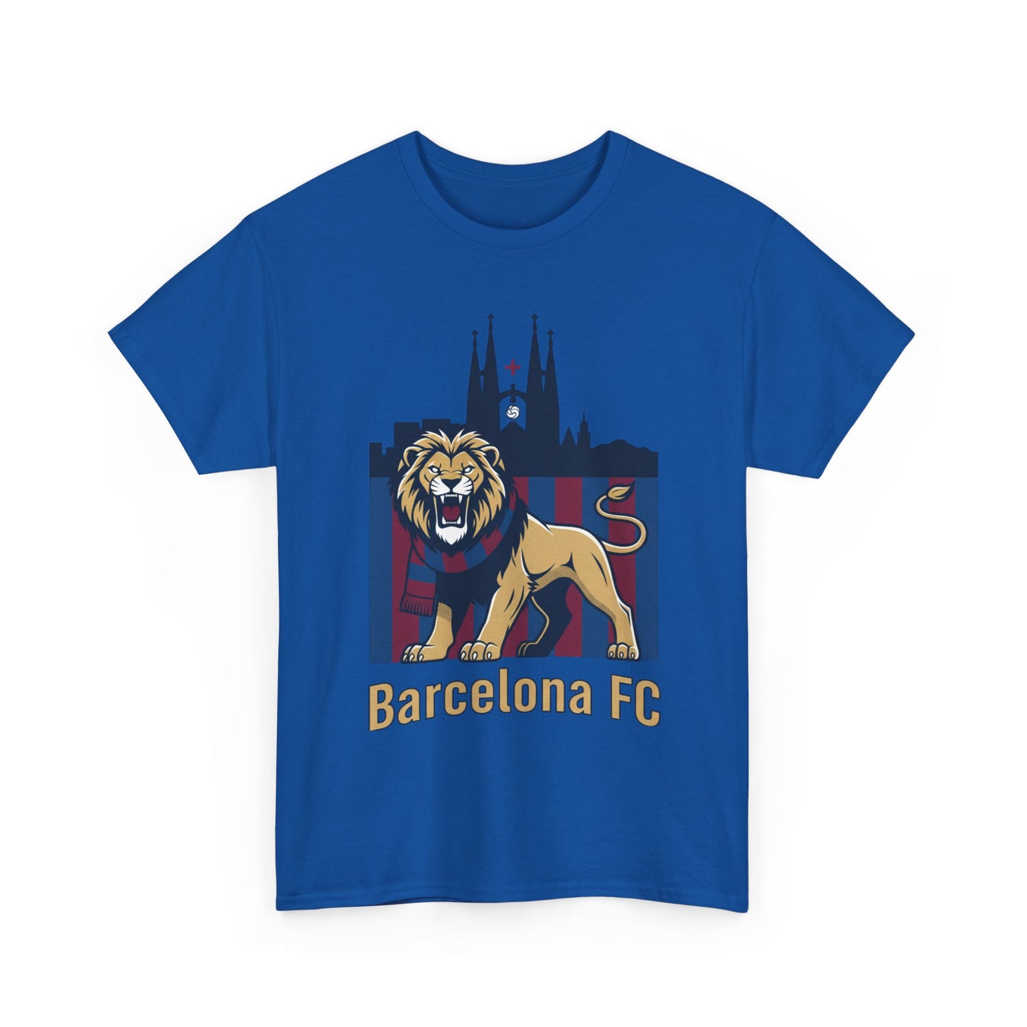 Barcelona FC Lion T-Shirt — Soccer Fan Tee with Sagrada Família Graphic