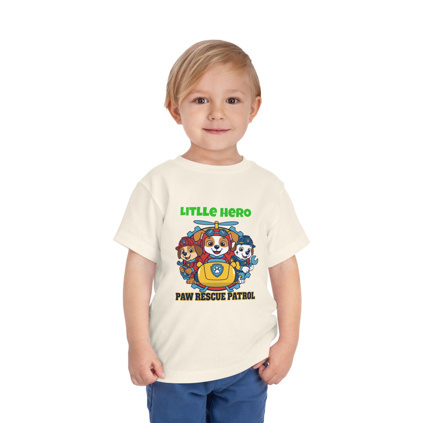 Little Hero Paw Rescue Patrol Toddler Tee — Kids' Cartoon Rescue Dog Shirt