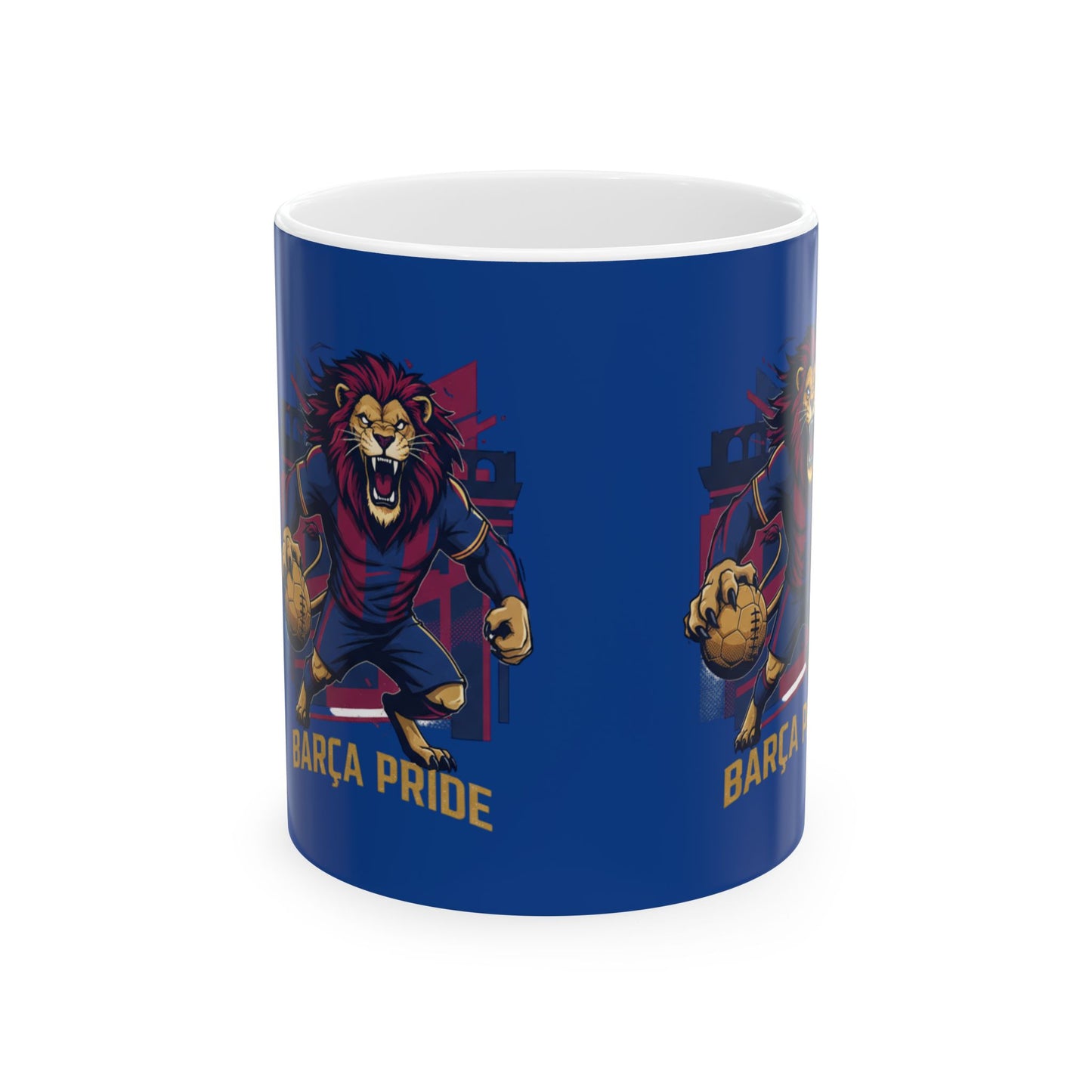 Ceramic Mug — 'Barça Pride' Lion Soccer Fan Coffee Cup (11oz/15oz)