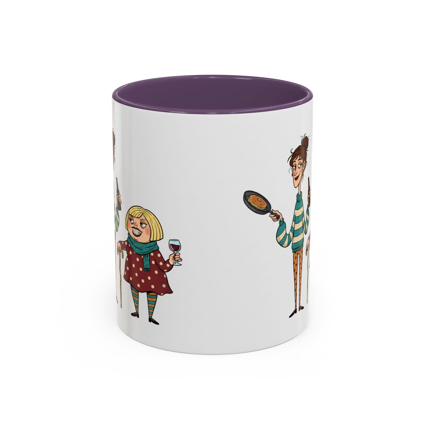 Funny Family Characters Accent Coffee Mug – Quirky Cartoon Parents & Kids Gift