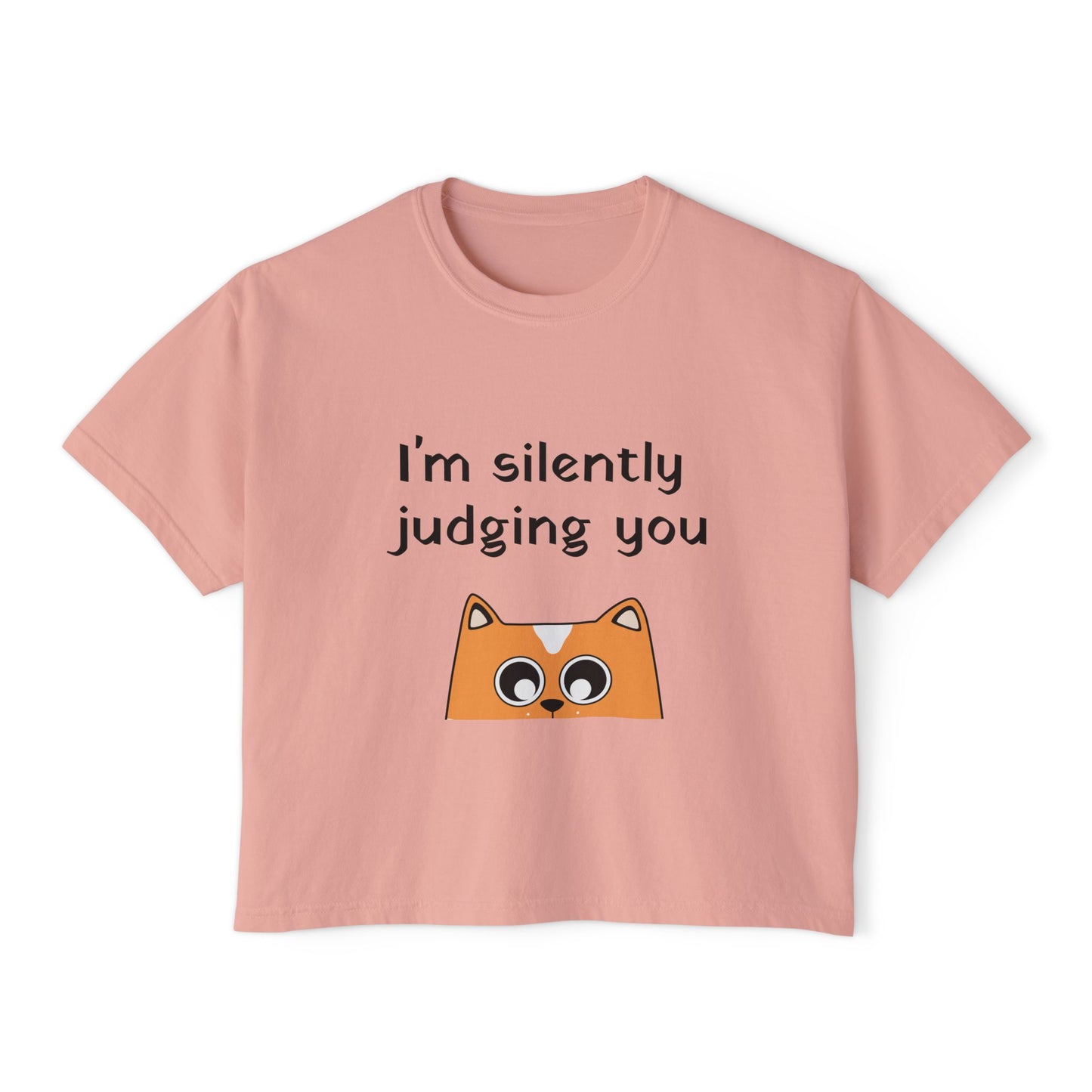 I'm Silently Judging You Cat Boxy Tee — Women's Funny Graphic T‑Shirt