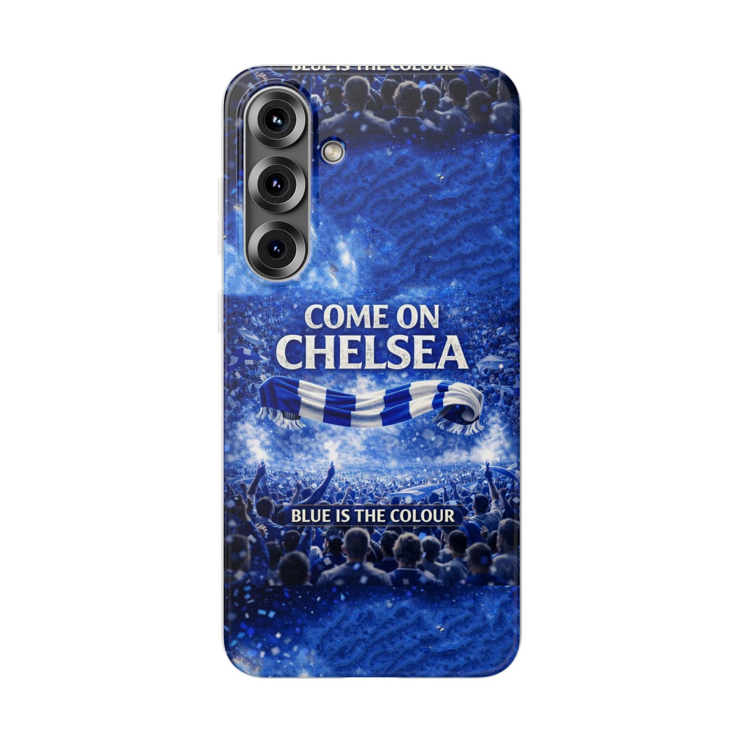 Funda flexible para teléfono del Chelsea Football: "Vamos Chelsea" en azul para aficionados