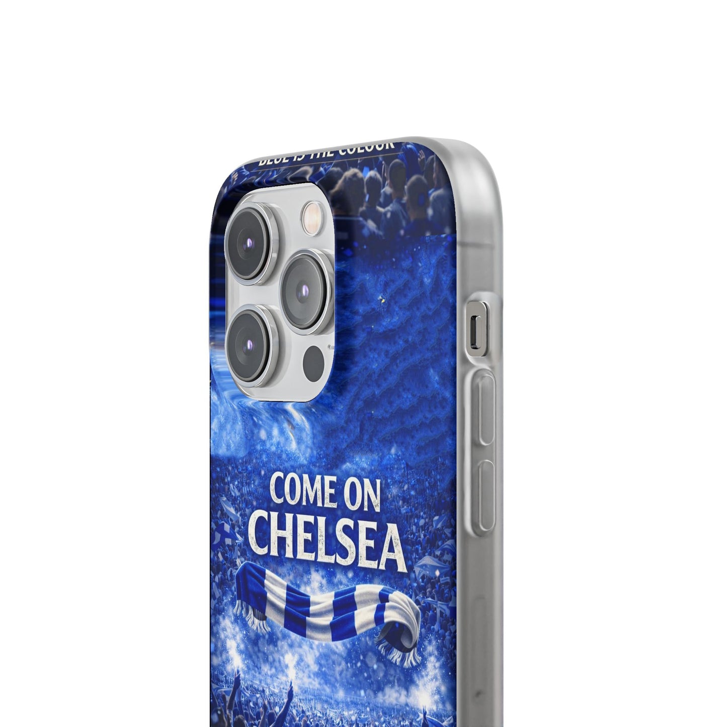 Funda flexible para teléfono del Chelsea Football: "Vamos Chelsea" en azul para aficionados