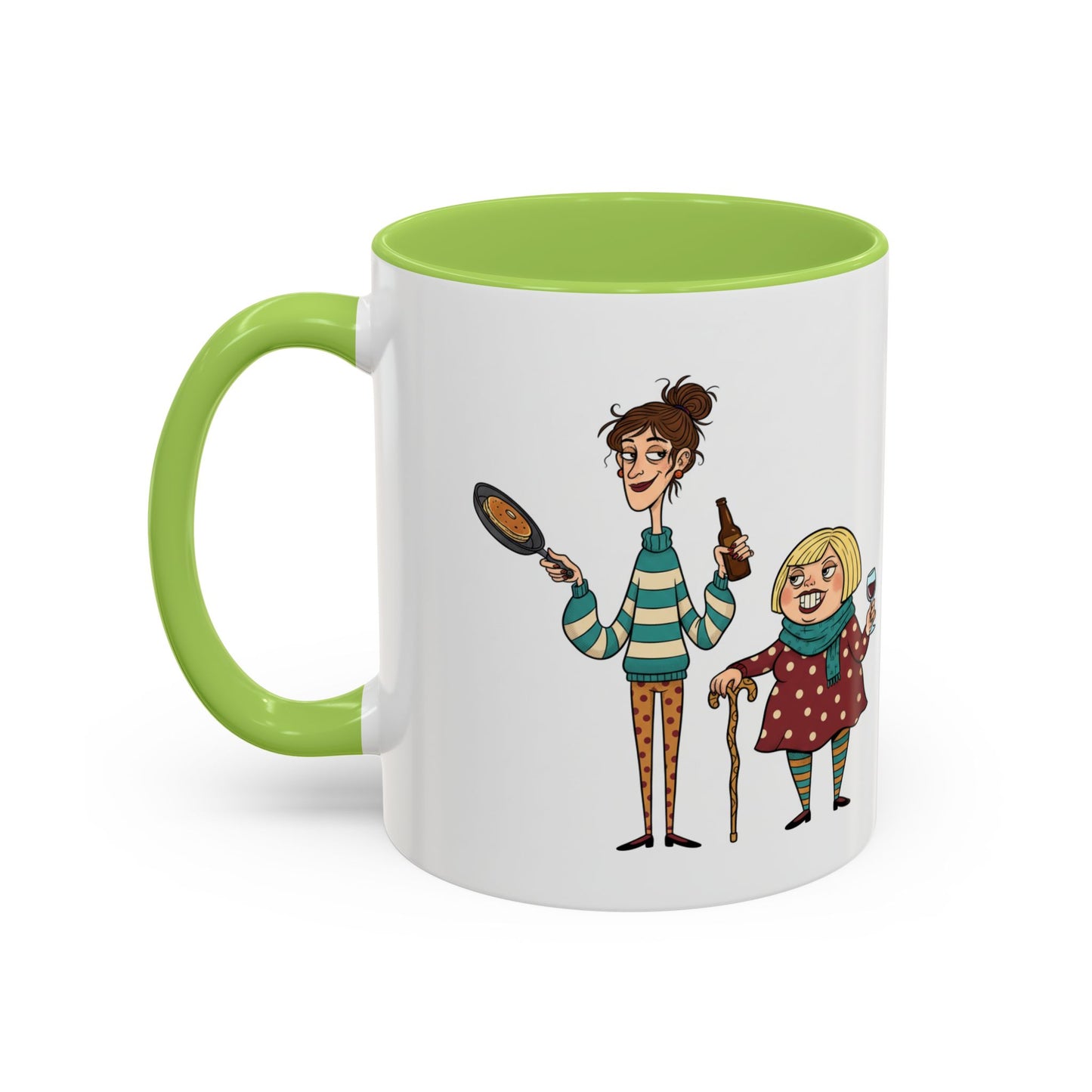 Funny Family Characters Accent Coffee Mug – Quirky Cartoon Parents & Kids Gift