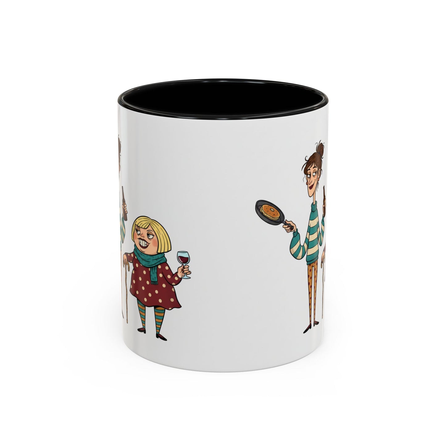 Funny Family Characters Accent Coffee Mug – Quirky Cartoon Parents & Kids Gift