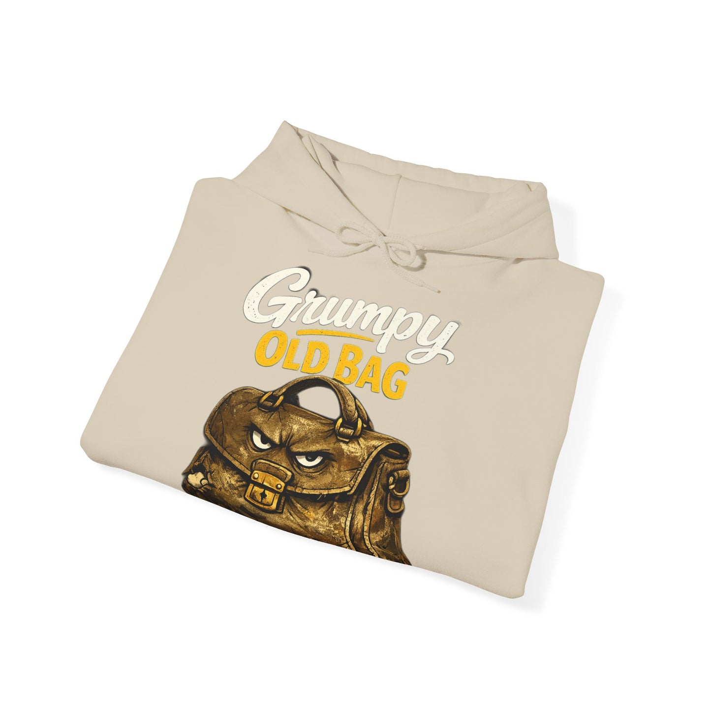 Vintage 'Old Bag' Leather Satchel Graphic Hoodie — Funny Retro Travel Gift