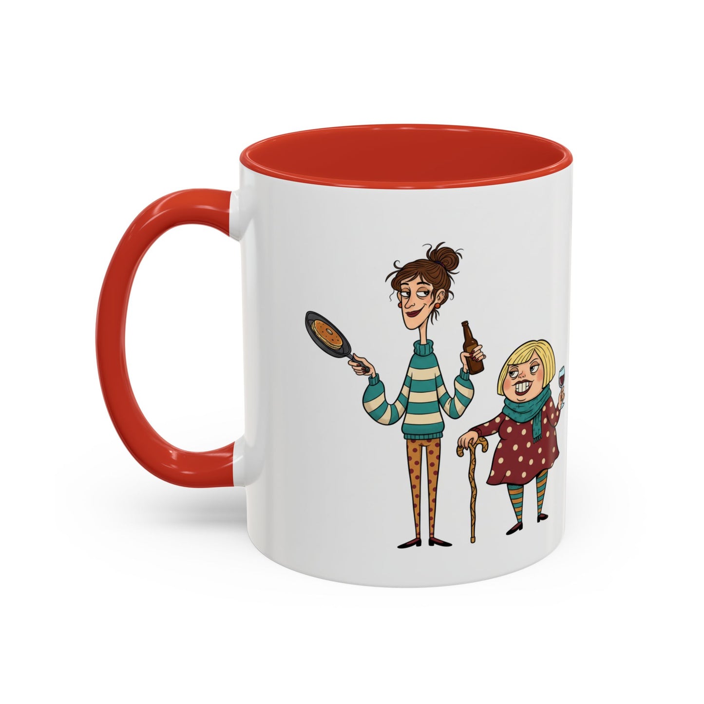 Funny Family Characters Accent Coffee Mug – Quirky Cartoon Parents & Kids Gift