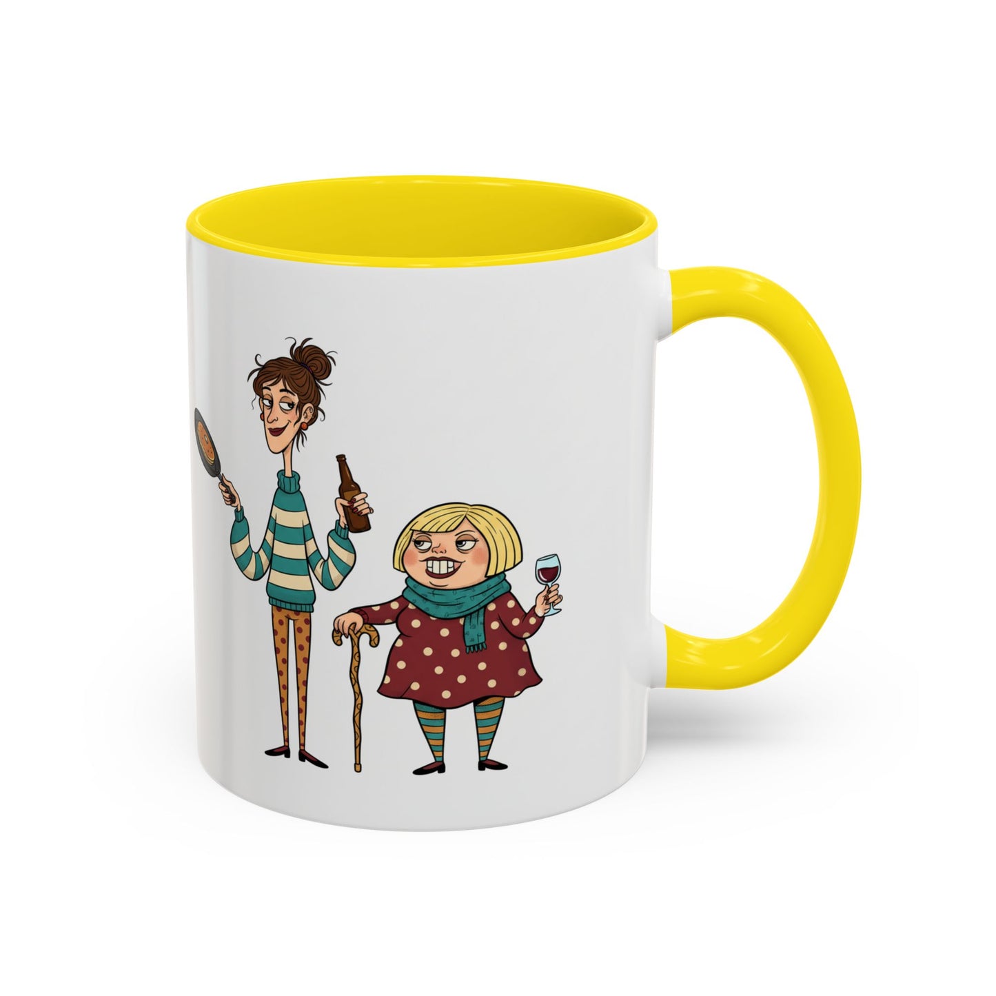 Funny Family Characters Accent Coffee Mug – Quirky Cartoon Parents & Kids Gift