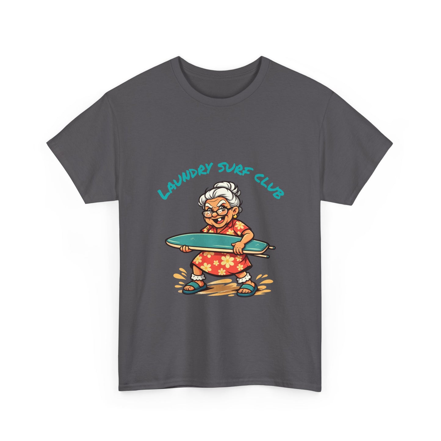 Laundry Surf Club T‑Shirt — Retro Grandma Surfing Graphic Tee