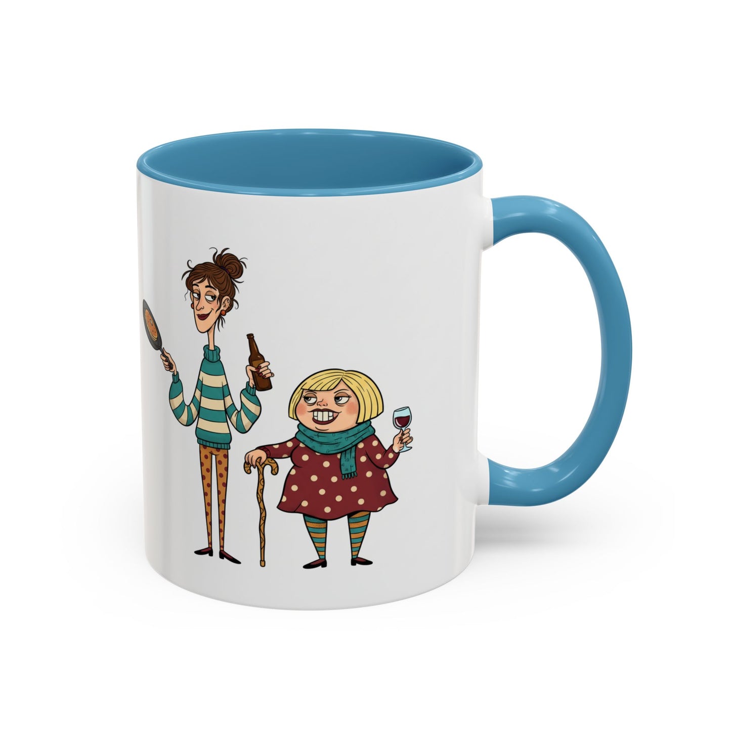 Funny Family Characters Accent Coffee Mug – Quirky Cartoon Parents & Kids Gift