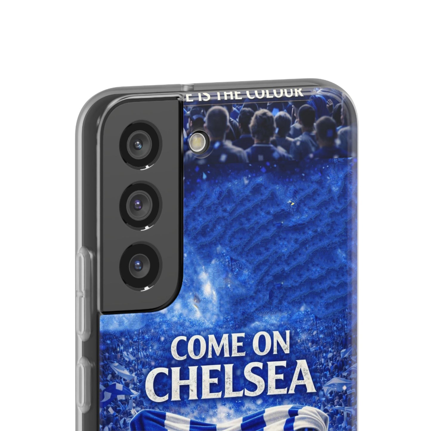 Funda flexible para teléfono del Chelsea Football: "Vamos Chelsea" en azul para aficionados