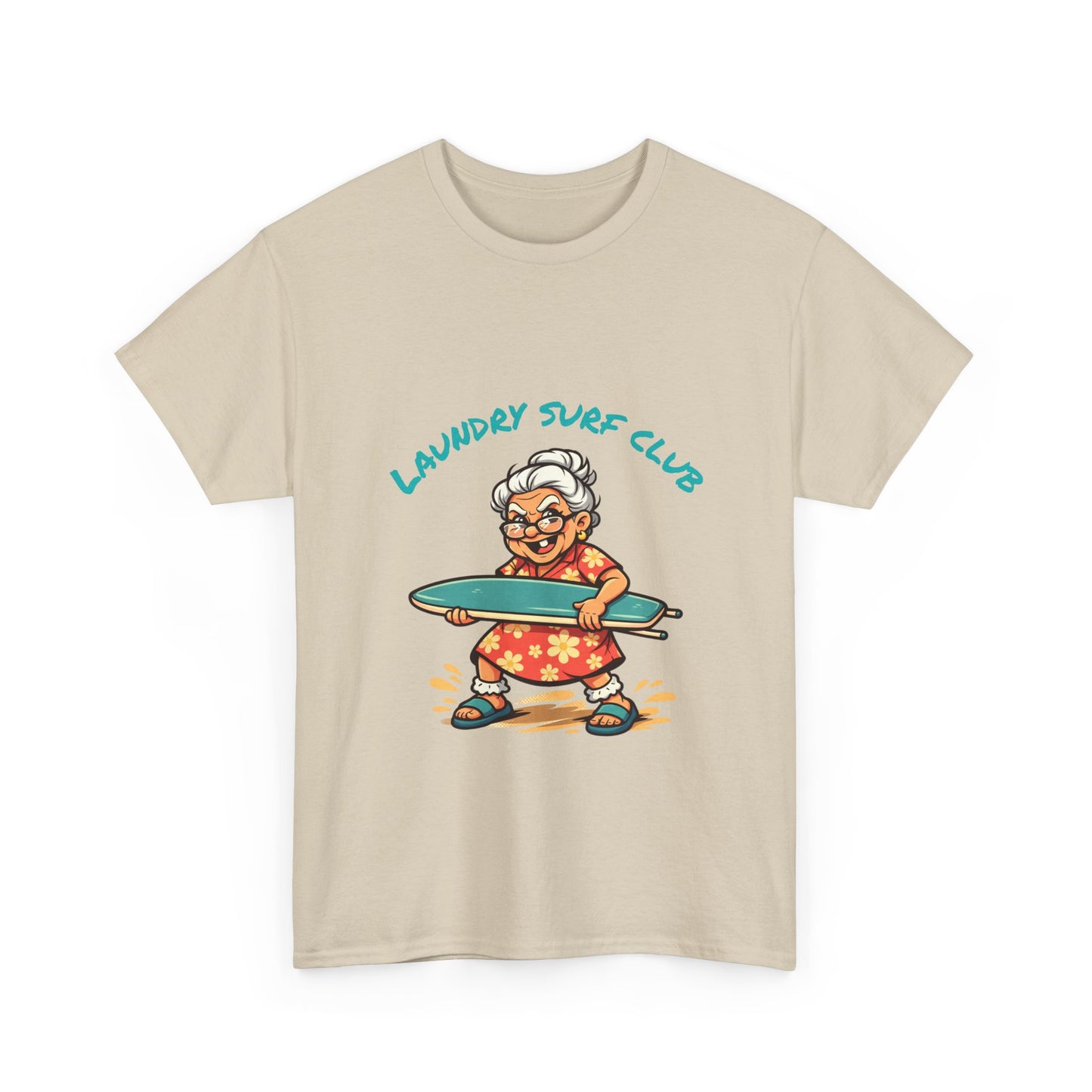 Laundry Surf Club T‑Shirt — Retro Grandma Surfing Graphic Tee