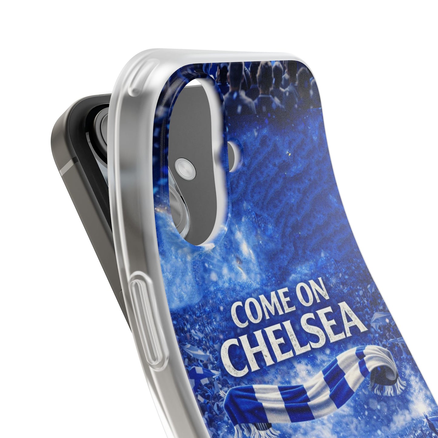 Funda flexible para teléfono del Chelsea Football: "Vamos Chelsea" en azul para aficionados