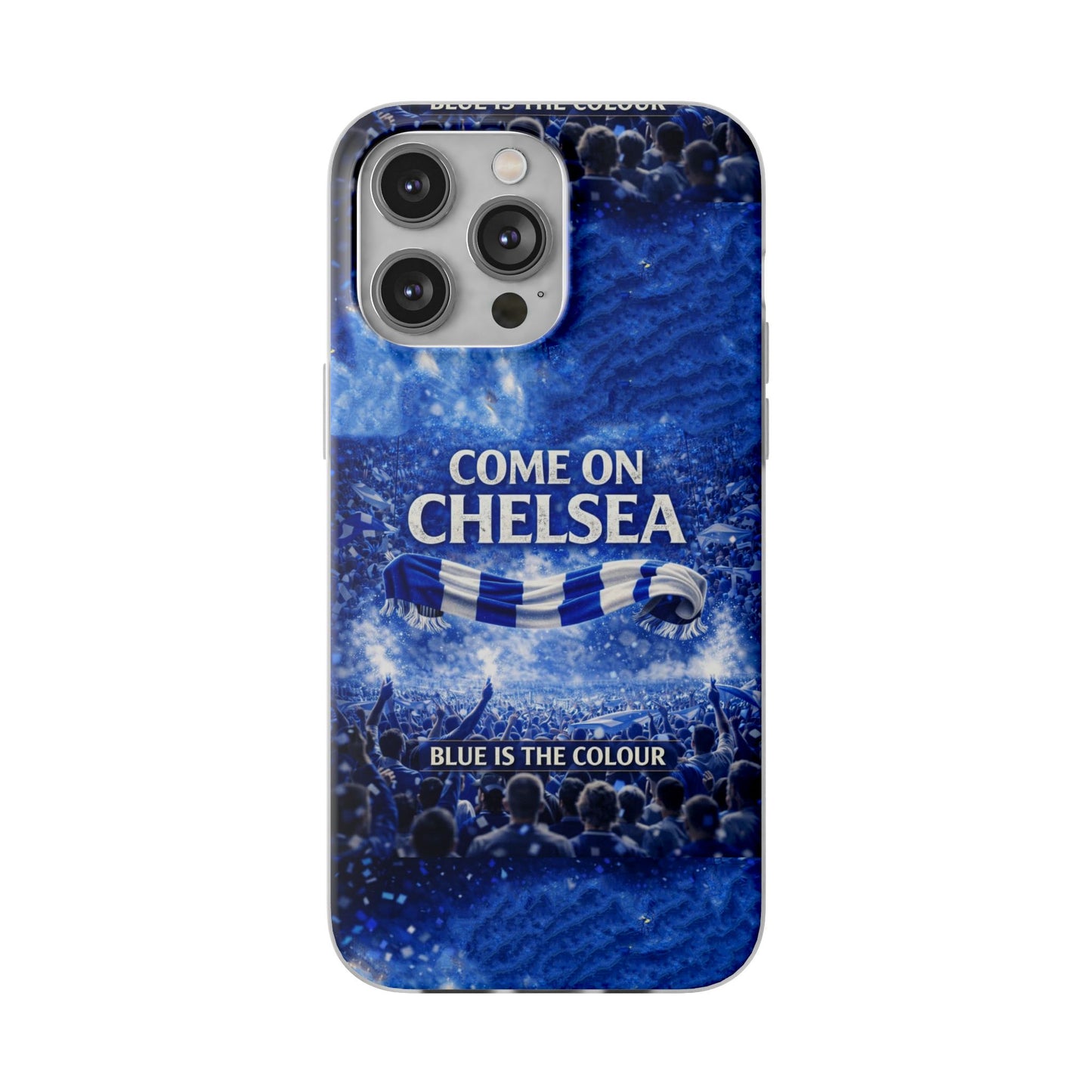Funda flexible para teléfono del Chelsea Football: "Vamos Chelsea" en azul para aficionados