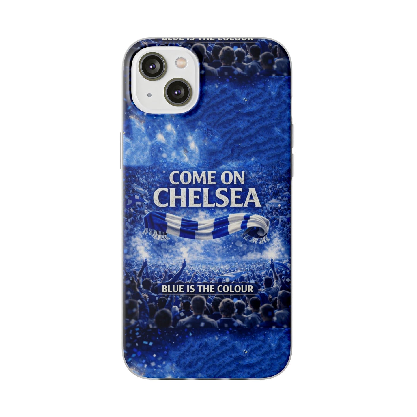 Funda flexible para teléfono del Chelsea Football: "Vamos Chelsea" en azul para aficionados