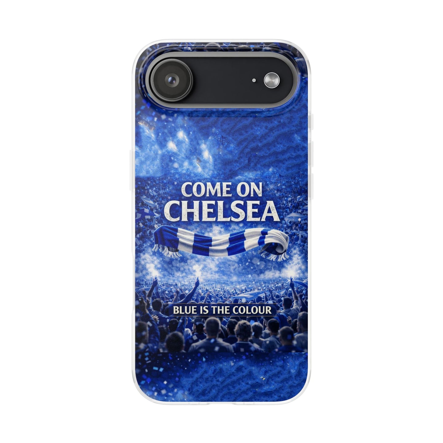 Funda flexible para teléfono del Chelsea Football: "Vamos Chelsea" en azul para aficionados