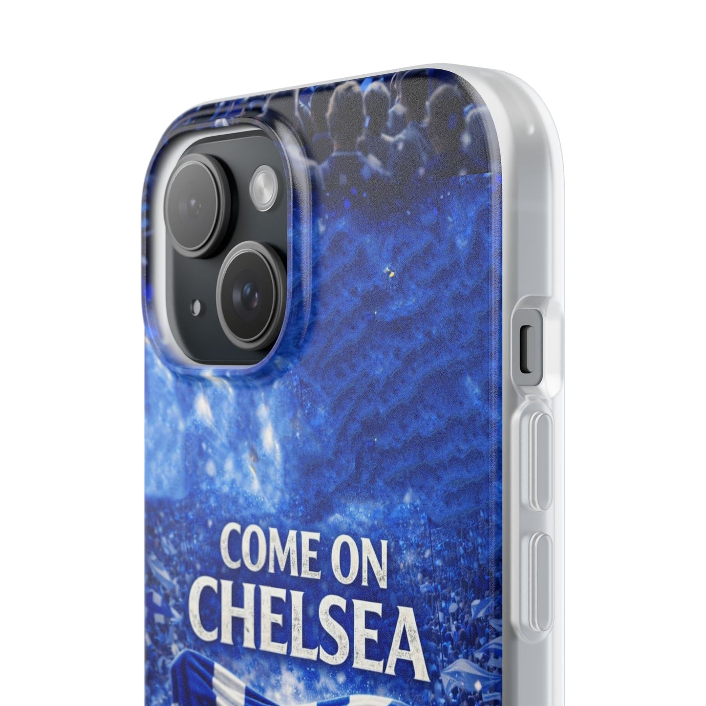 Funda flexible para teléfono del Chelsea Football: "Vamos Chelsea" en azul para aficionados