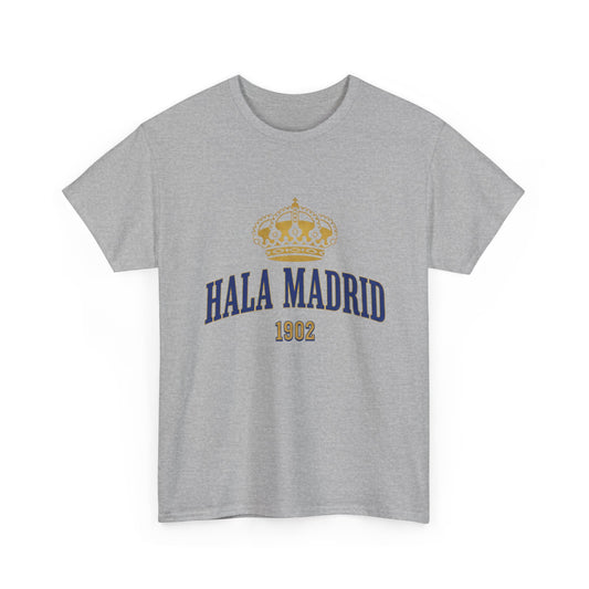 Hala Madrid Crown Tee — Retro 1902 Real Madrid Fan Shirt