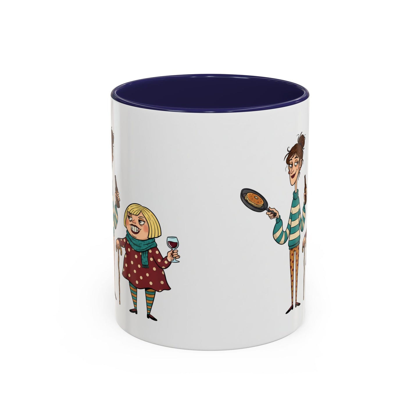 Funny Family Characters Accent Coffee Mug – Quirky Cartoon Parents & Kids Gift