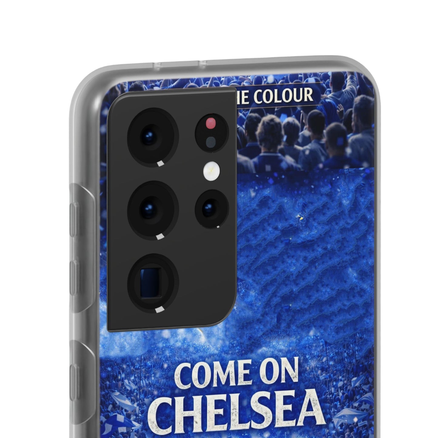 Funda flexible para teléfono del Chelsea Football: "Vamos Chelsea" en azul para aficionados