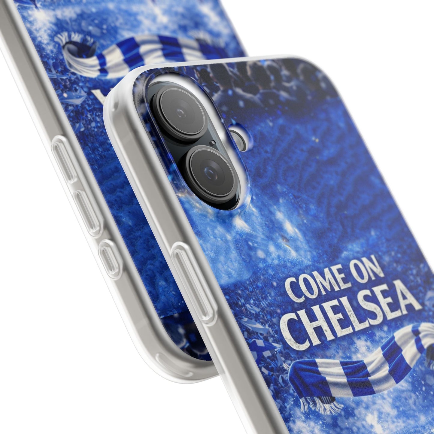 Funda flexible para teléfono del Chelsea Football: "Vamos Chelsea" en azul para aficionados