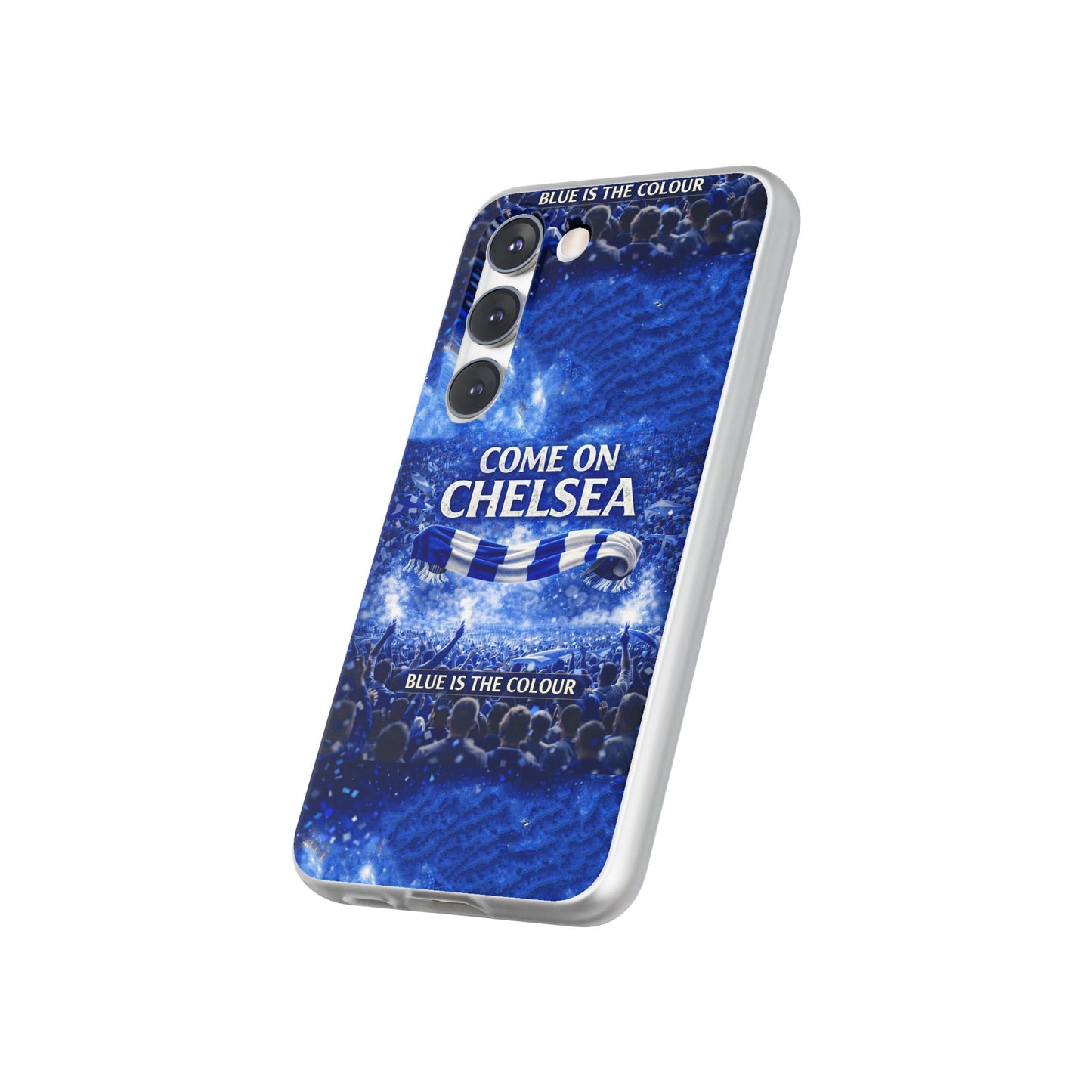 Funda flexible para teléfono del Chelsea Football: "Vamos Chelsea" en azul para aficionados
