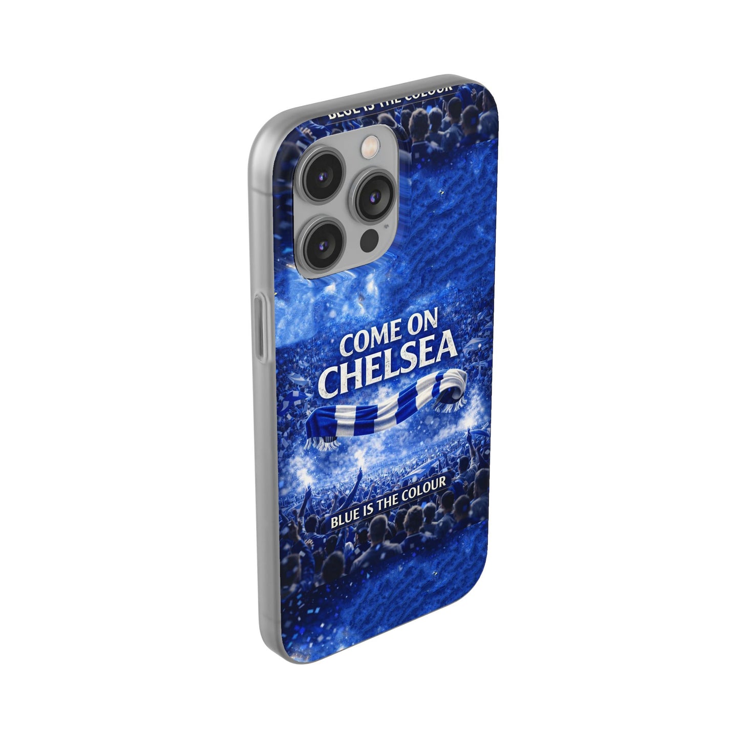 Funda flexible para teléfono del Chelsea Football: "Vamos Chelsea" en azul para aficionados