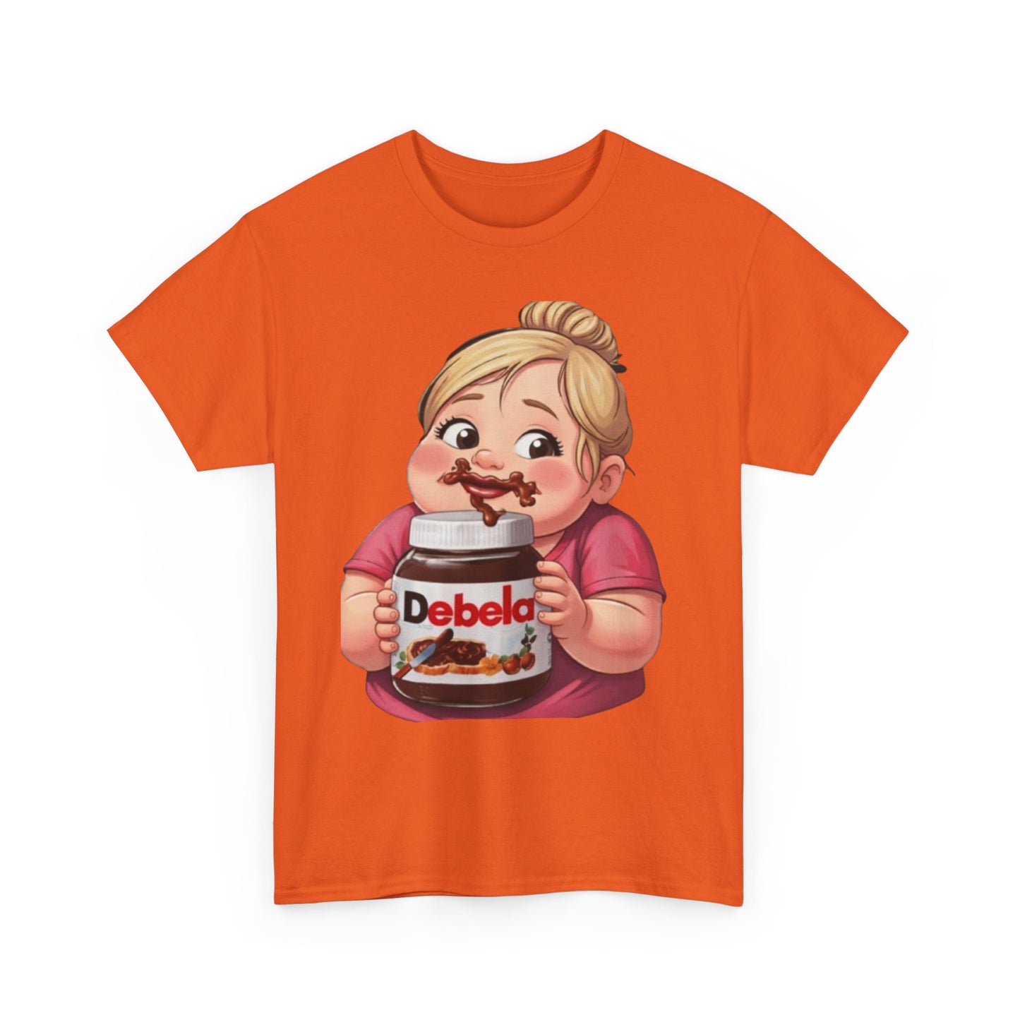 Camiseta con un niño adorable sosteniendo un tarro inspirada en Nutella — Camiseta divertida para amantes de los postres 